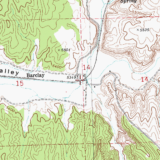 Topographic Map of Barclay, NV