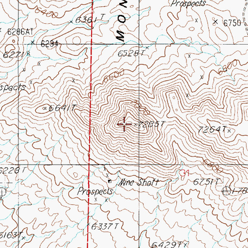 Topographic Map of Sugar Loaf Mountain, NV