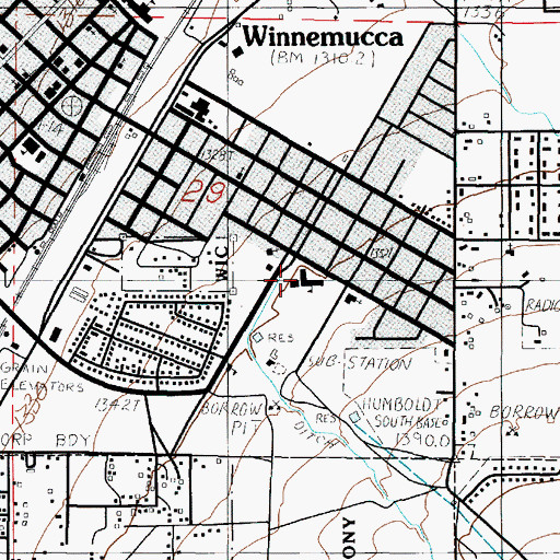Topographic Map of Sonoma Heights Elementary School, NV