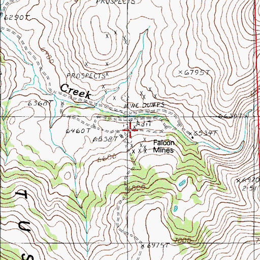 Topographic Map of Rock Creek (historical), NV