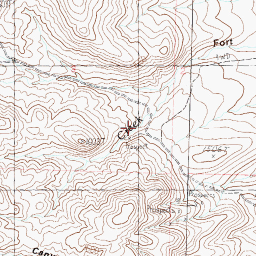 Topographic Map of Fort Defiance Canyon, NV