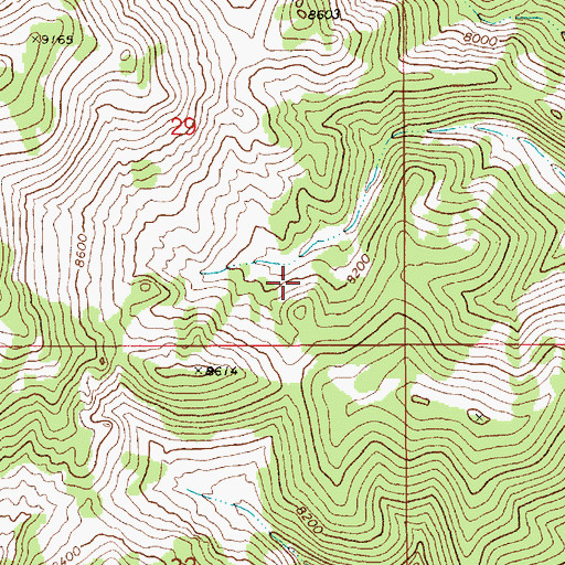 Topographic Map of Red Mountains, NV