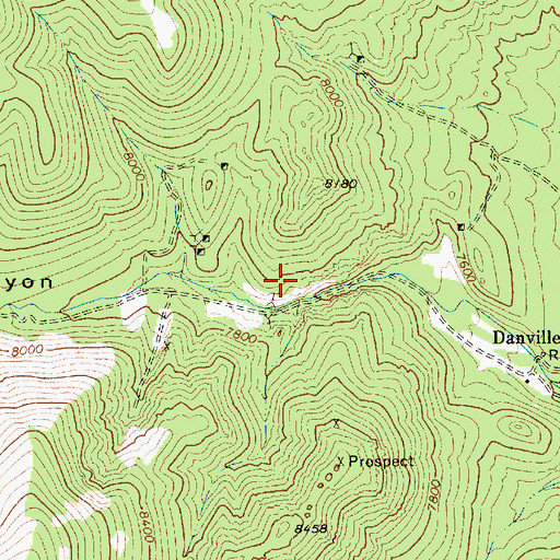 Topographic Map of Danville Mining District, NV