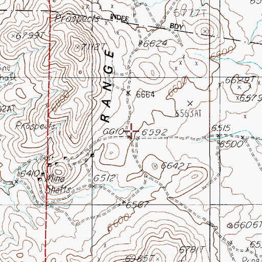 Topographic Map of Ellendale (historical), NV