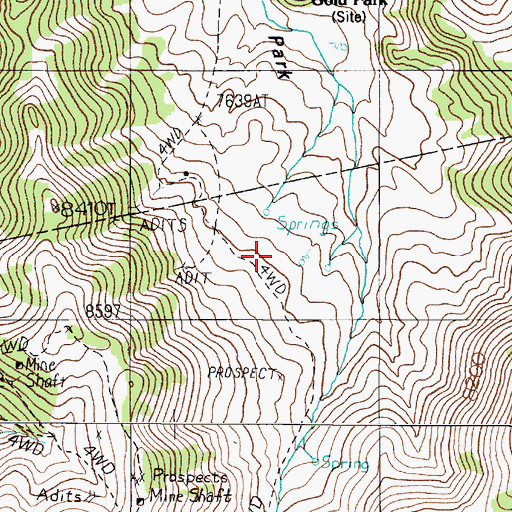 Topographic Map of Jackson Mining District, NV
