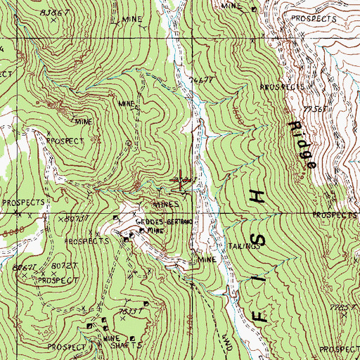 Topographic Map of Vanderbilt (historical), NV