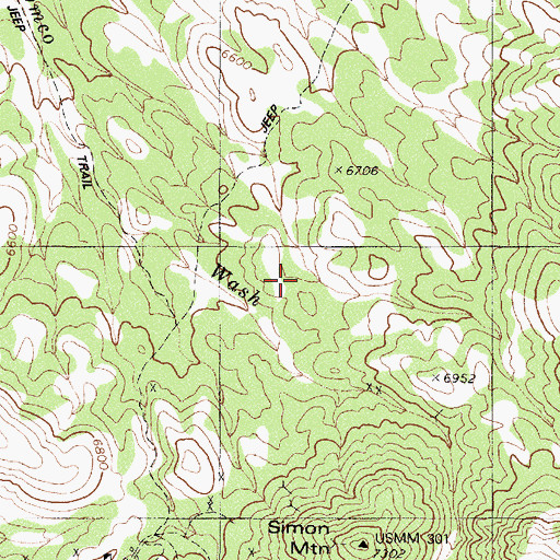 Topographic Map of Bell Mining District, NV