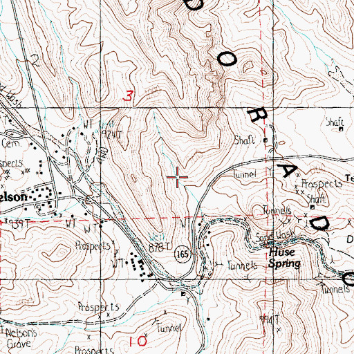 Topographic Map of Marie Camp, NV