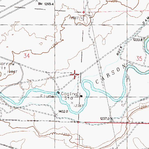 Topographic Map of Bisbys Station (historical), NV