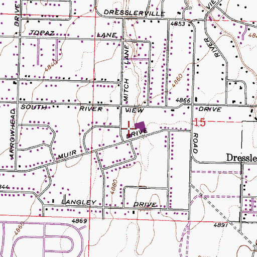 Topographic Map of C C Meneley Elementary School, NV