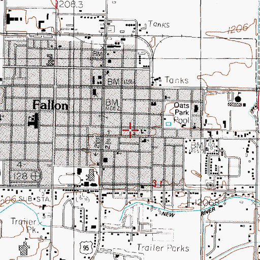 Topographic Map of Cottage Elementary School, NV