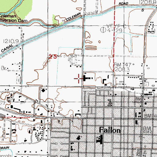 Topographic Map of Northside Elementary School, NV