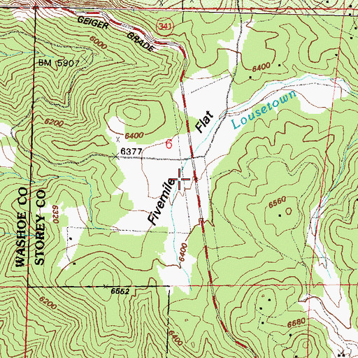 Topographic Map of Five Mile House (historical), NV