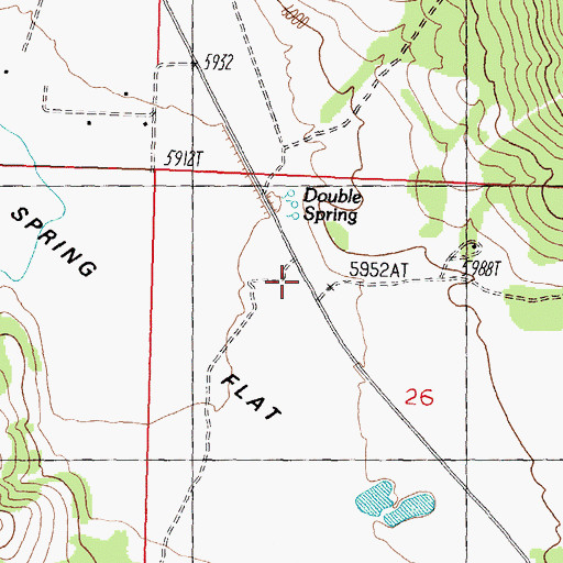 Topographic Map of Double Springs (historical), NV