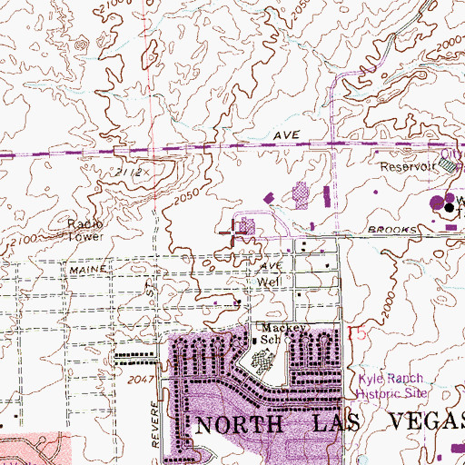 Topographic Map of Area Technical Trade Center, NV