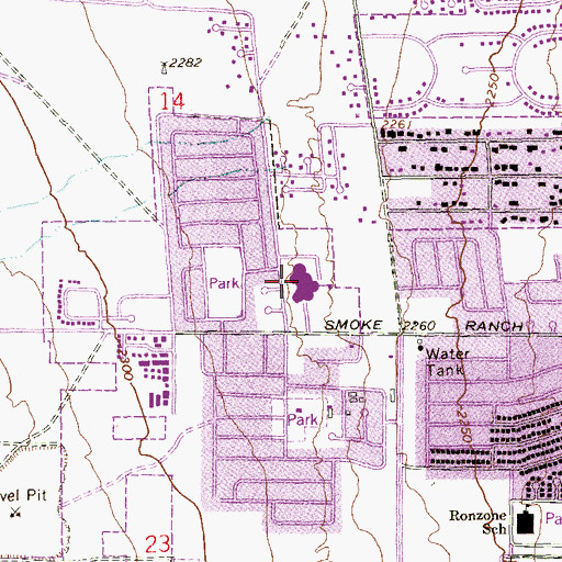 Topographic Map of J Harold Brinley Middle School, NV
