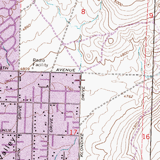 Topographic Map of Virginia Palmer Elementary School, NV