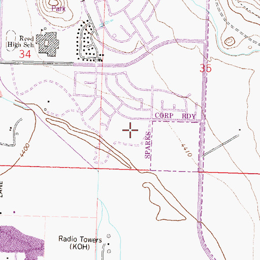 Topographic Map of Lloyd Diedrichsen Elementary School, NV