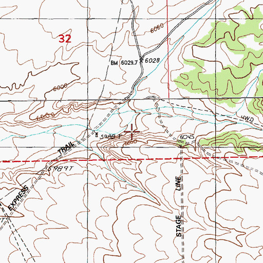 Topographic Map of Jacobs Well Station (historical), NV