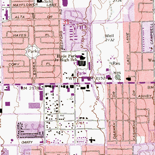Topographic Map of David M Cox Elementary School, NV
