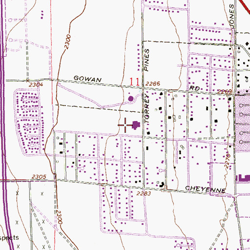 Topographic Map of R E Tobler Elementary School, NV