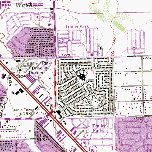 Topographic Map of Laura Dearing Elementary School, NV
