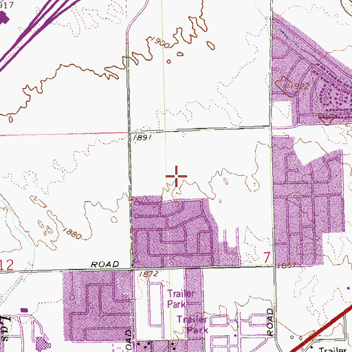 Topographic Map of Clyde C Cox Elementary School, NV