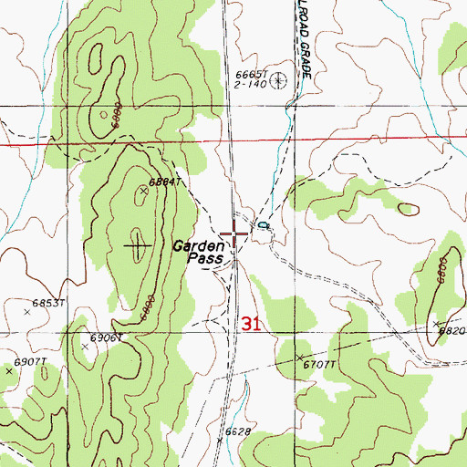 Topographic Map of Garden Pass, NV