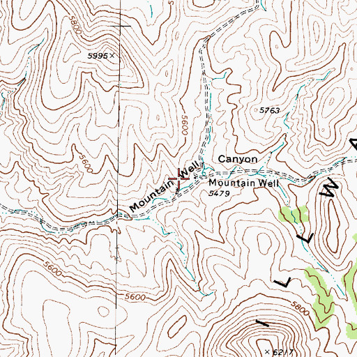 Topographic Map of Mountain Well Station, NV