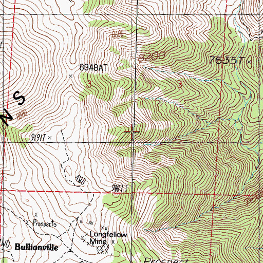Topographic Map of Red Canyon Mining District, NV