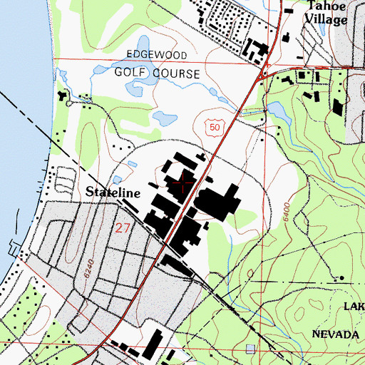 Topographic Map of Stateline, NV