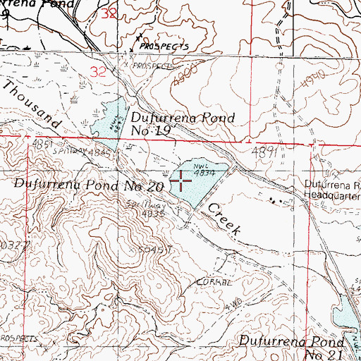 Topographic Map of Dufurrena Pond Number Twenty, NV