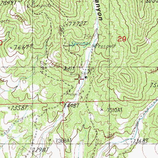Topographic Map of Glencoe (historical), NV