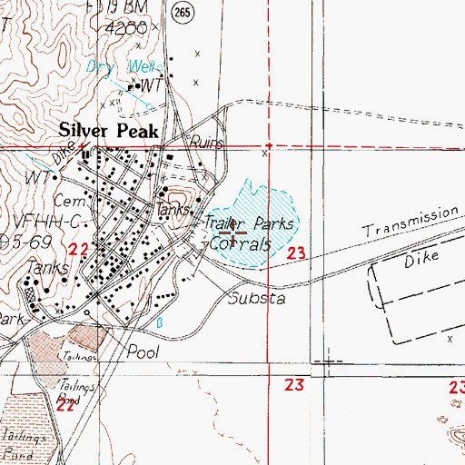 Topographic Map of Silver Peak Marsh, NV