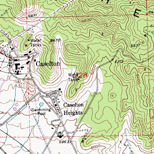 Topographic Map of Caselton Shaft, NV