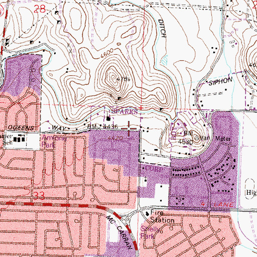 Topographic Map of North Truckee School (historical), NV