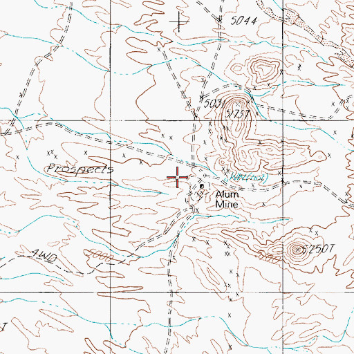 Topographic Map of Alum (historical), NV