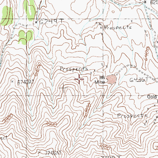 Topographic Map of Eightysix Mine, NV