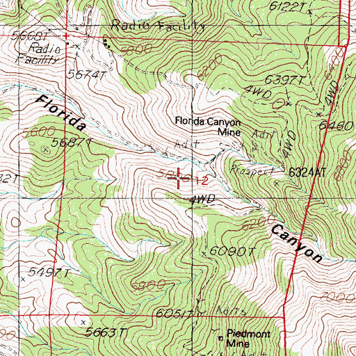 Topographic Map of Imlay Mining District, NV