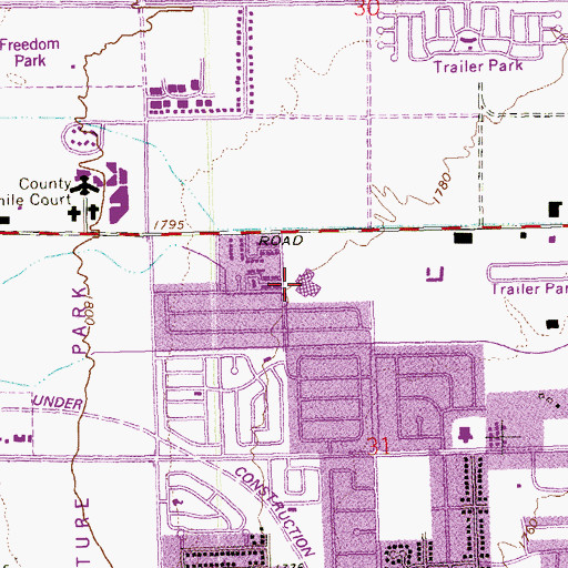Topographic Map of Oran K Gragson Elementary School, NV