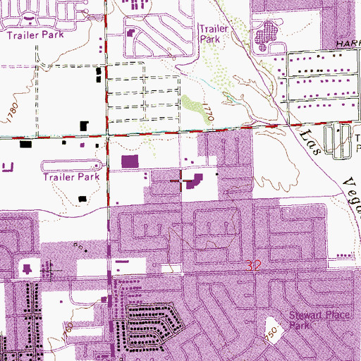 Topographic Map of Elbert Edwards Elementary School, NV