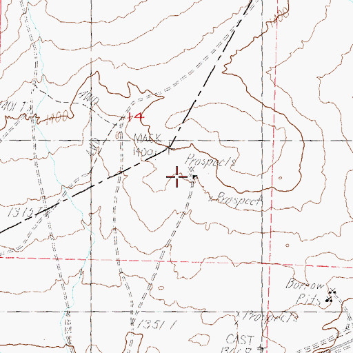 Topographic Map of Pearl Harbor Mine, NV