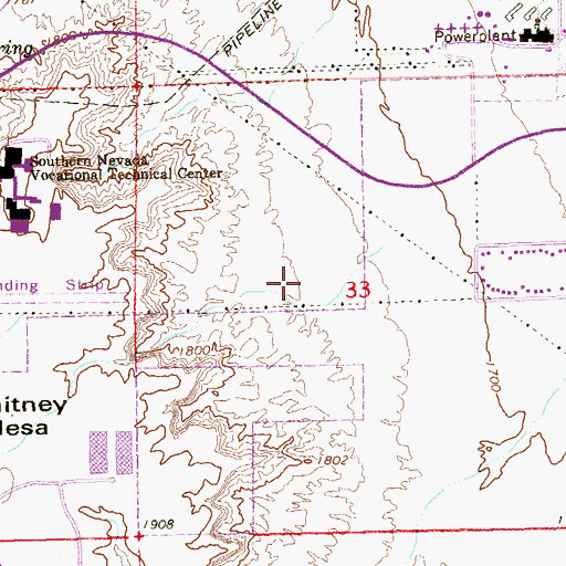 Topographic Map of Harriet Treem Elementary School, NV