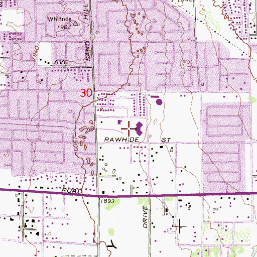 Topographic Map of Bill Y Tomiyasu Elementary School, NV