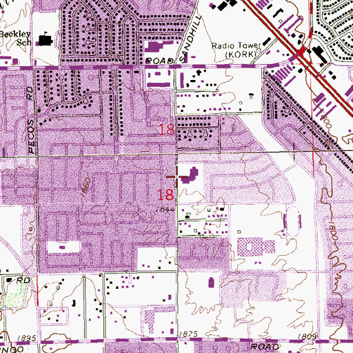 Topographic Map of George E Harris Elementary School, NV