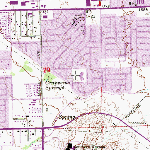 Topographic Map of Harley A Harmon Elementary School, NV