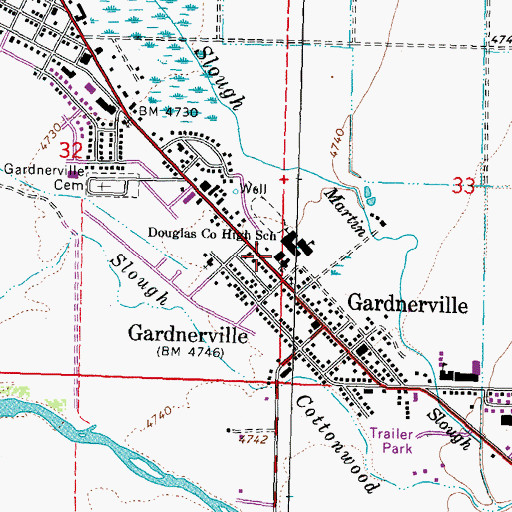 Topographic Map of China Spring Youth Camp Special School, NV