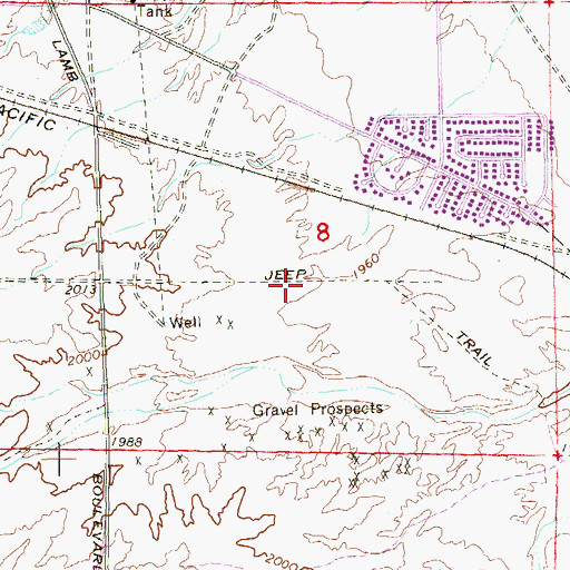 Topographic Map of James Gibson Elementary School, NV