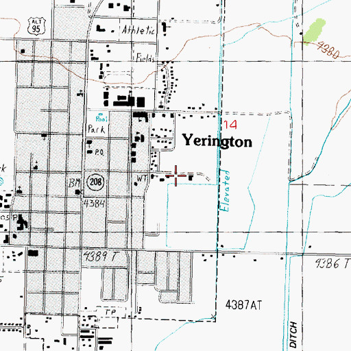 Topographic Map of Yerington Mining District, NV