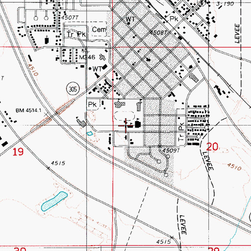 Topographic Map of Battle Mountain High School, NV